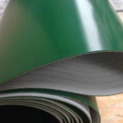 China PVC 5000 mm Länge Grüner Lichtförderband Wetterbeständig für die Lebensmittelindustrie zu verkaufen