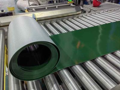 China PVC Green Conveyor Belt for Food, Tobacco, and Logistics Industries for sale
