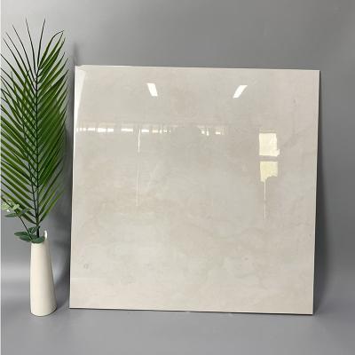 China 600x600mm Full Body White Color Polished Glazed Marble Flooring Wall Tiles Anti Slip for sale