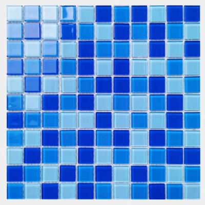 Chine 300x300mm Crystal Glass Mosaic Floor Wall Tile For Bathroom Swimming Pool Kitchen Backsplash à vendre