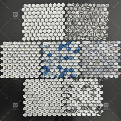 China Unico vidro redondo cabochon mosaico azulejo banheiro cozinha Moeden Decorativo à venda