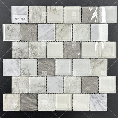 China Contemporary Style Rectangular Glass Mosaic Tile For Bathroom AAAA for sale