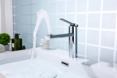 China Polish Chrome Single Hole Bathroom Faucet With Pop Up Drain for sale