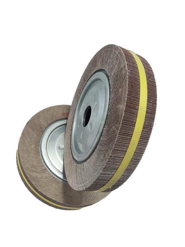 150x25x16mm Abrasive Flap Wheel in use on metal surface
