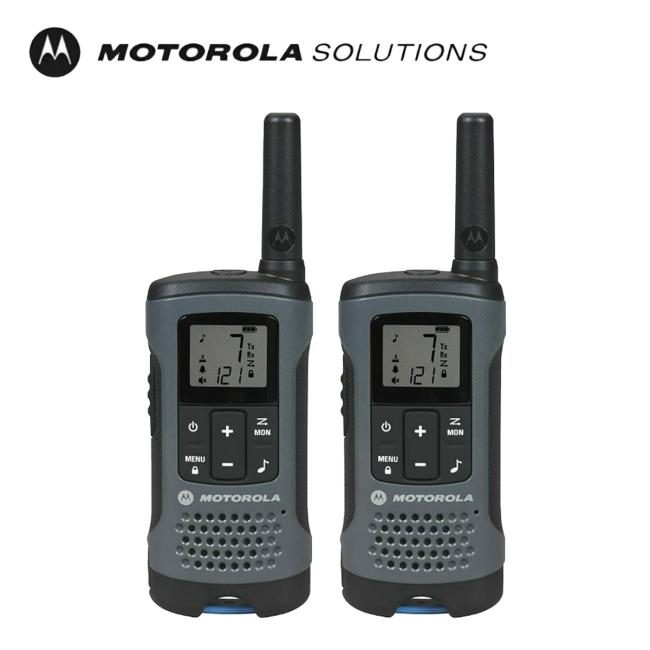 Motorola T200TP T200 22 Channel Long Range 20mile Rechargeable Two-Way Radio Gray Walkie Talkie