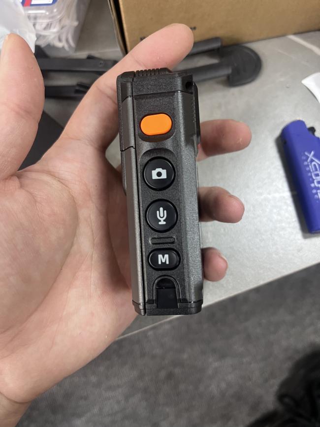 Hytera SC580 body camera rear view displaying physical shortcut keys