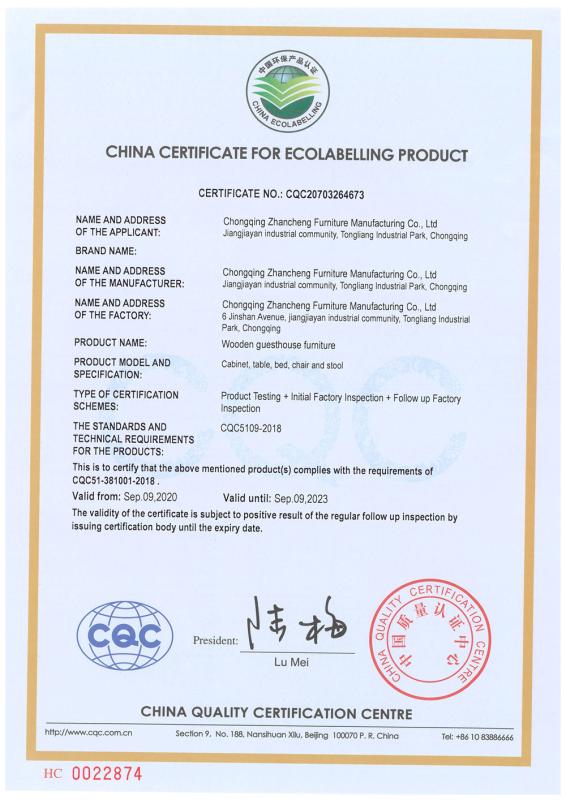 China certificate for ecolabelling product - ZENCO