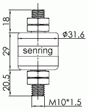 203101250 series 203101250 Series Single Channel 250A High Current Collecting Ring slip ring Drawing