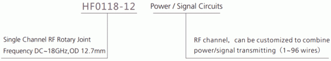 hf0118-12 series HF0118-12 Series Single Channel Rf Rotary Joint Slip Ring slip ring description