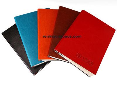 China Custom soft leather Paper notebook with grey paper inside for sale