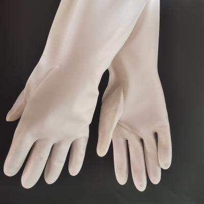 China 13 Mil Nitrile Dishwashing Gloves Restaurant Cleaning Durable White Nitrile Glove for sale