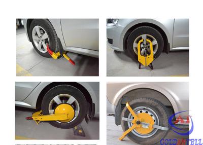 China Drill And Pick Resistant wheel locks for cars With 2 Keys , Yellow for sale