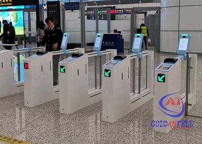 China Visitor counter access control and temperature screening half turnstile mirror gate face recognition airport gate for sale