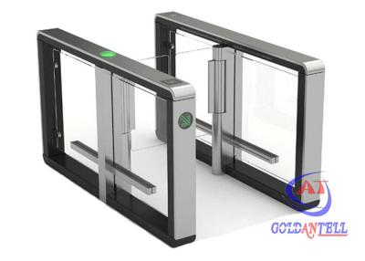China Glass Door Fingerprint Swing Barrier Gate Full Height Flap Turnstile Wing Barrier for sale