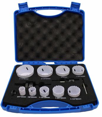 China High Speed Steel M3 HSS Bi Metal Hole Saw Kit for Metal 13 Piece General Purpose for sale