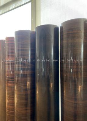 China High Gloss Wood Grain PVC Decorative Film For Flat Lamination Width 1260mm for sale