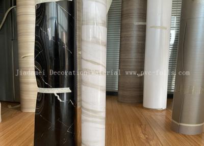 China White Marble Design PVC Membrane Film Roll For Table Top Decoration for sale