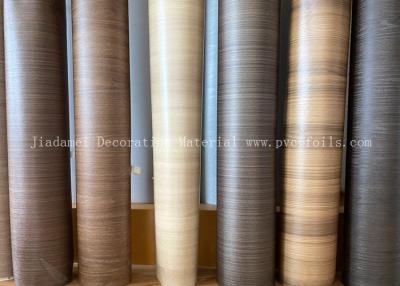 China 0.18mm Golden Oak Wood Grain PVC Furniture Film For Plastic Profile Wrapping for sale