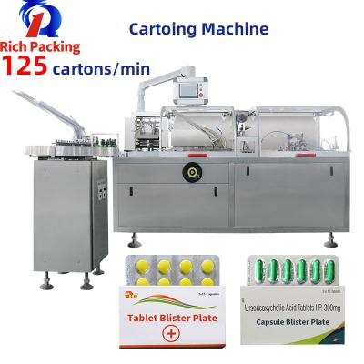 China 120W Horizontal Automatic Pharmaceutical Products Carton Box Packing Machine for sale