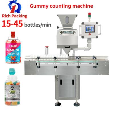 China PLC Touch Control 8 Channel Automatic Counting Machine Bottling Gummy Bear Candy Tablet Capsule for sale
