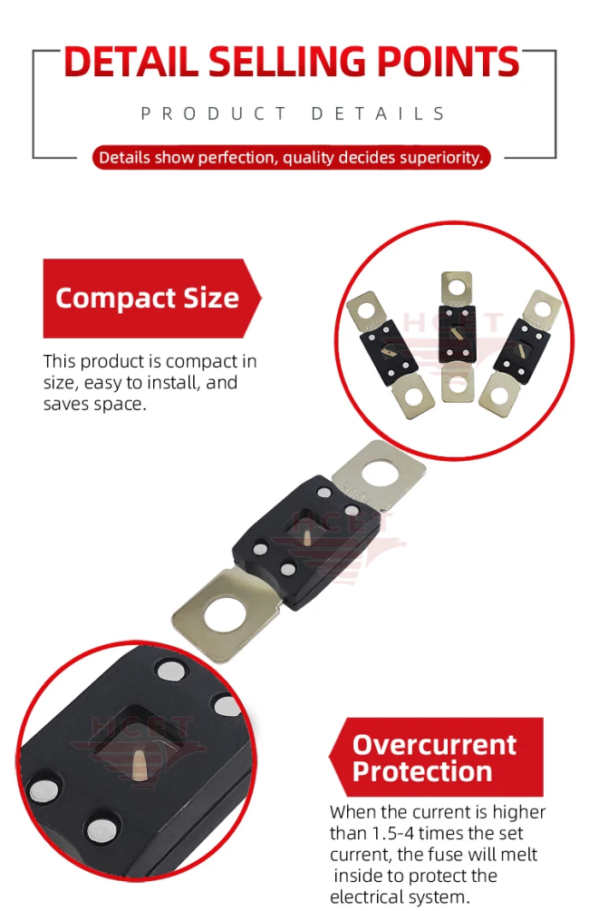 Detailed view of bolt down fuse internal components and construction