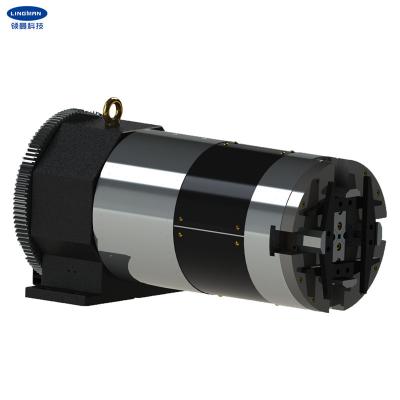 China Leveraged Pneumatic Four Jaw Hollow CNC Rotary Chuck for sale
