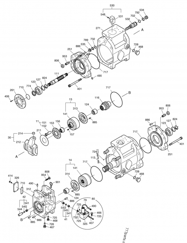 K5V140DTP-9N01 hydraulic pump technical diagram
