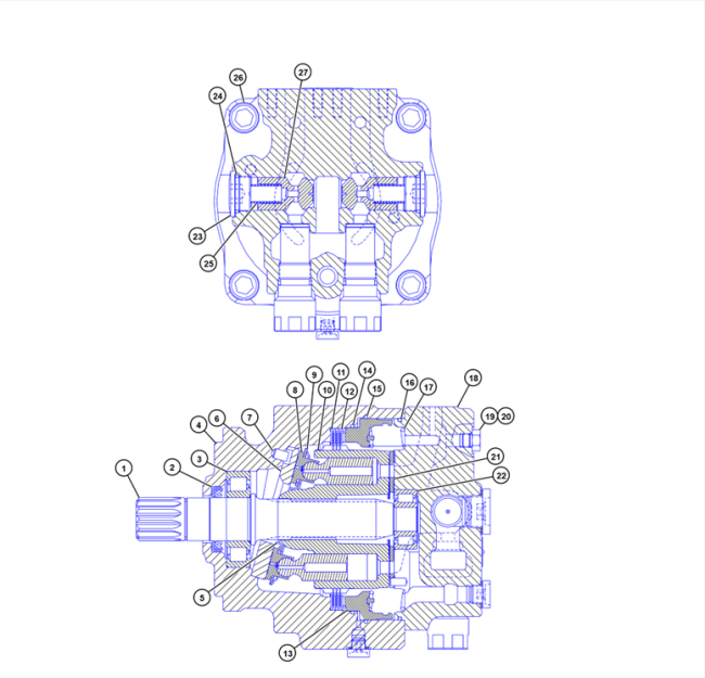 Swing motor parts diagram and breakdown