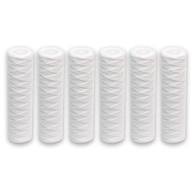China 1 kg PP 10 Micron String Wound Filter Cartridge For RO Pre Treatment Glass Fiber for sale