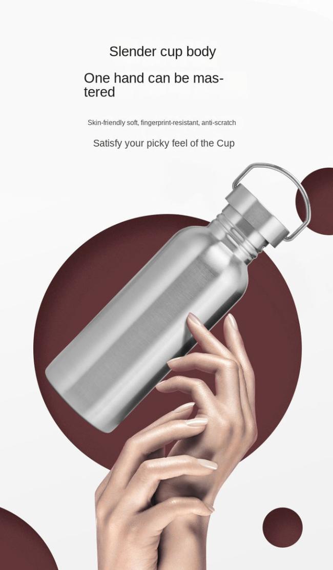 350ml 500ml 600ml Oem Odm Single Wall Stainless Steel Water Bottle BPA Free Stainless Steel Travel Water Bottle Lightweight Minimalistic Design 1