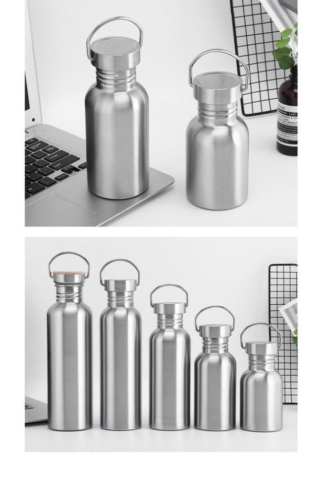350ml 500ml 600ml Oem Odm Single Wall Stainless Steel Water Bottle BPA Free Stainless Steel Travel Water Bottle Lightweight Minimalistic Design 0