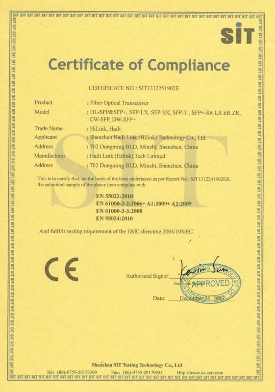 CE - Shenzhen HiLink Technology Co.,Ltd.