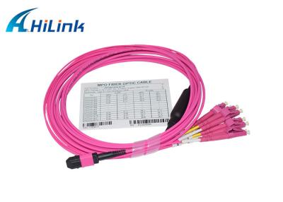 China 5M OM4 Duplex MM Type B 50/125um 8 Fiber Jumper Cables MPOF - 4LC/UPC for sale
