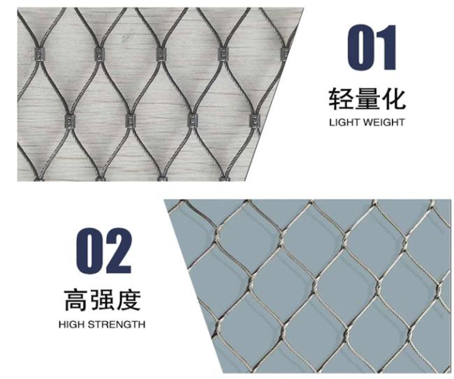 Ss304 Zoo Wire Mesh Lightweight Flexible Sgs 20mm Black Hole 1