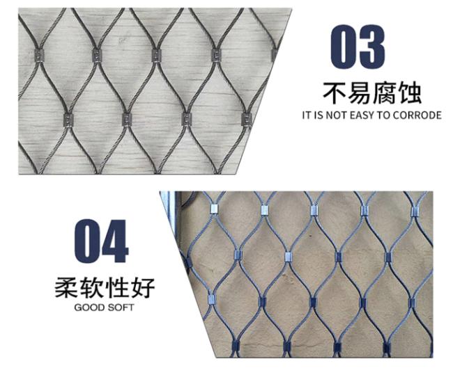 Ss304 Zoo Wire Mesh Lightweight Flexible Sgs 20mm Black Hole 2