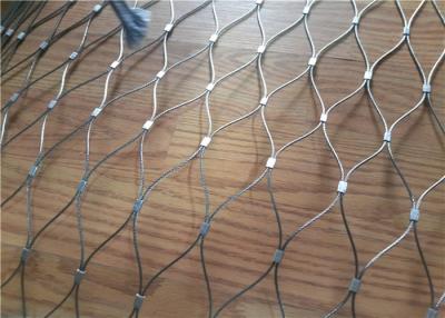 China Hand Woven X Tend Cable Mesh , Zoo / Animal Enclosure Wire Rope Ferrule Mesh for sale