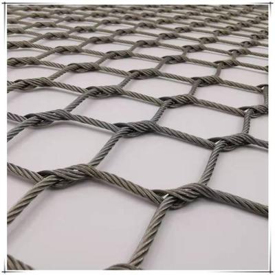 China Flexible 50mm Stainless Steel Knotted Rope Mesh Type X Tend Cable For Zoo for sale