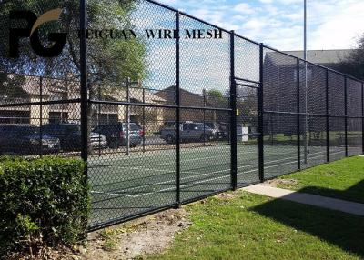 China Hurricane Prevention Metal Chain Link Fence , Woven Mesh 6 Foot Black Chain Link Fence for sale