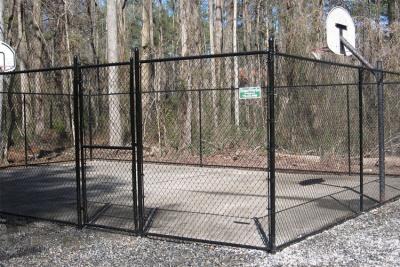 China 16 Gauge Diamond 2 Inch X 3 Inch Metal Chain Link Fence Black Vinyl Coated for sale