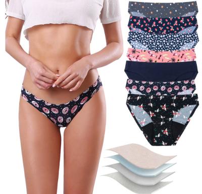 China Ladies Teen Period Panties Reusable Teenager Underpants Super Stretchy Seamless Bikini 4 Layers for sale
