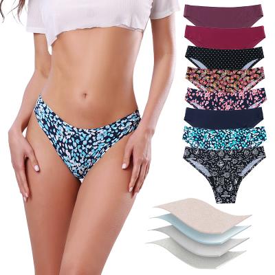 China Seamless Teen Period Panties Teenagers Wearing Briefs Laser Cut Low Waist 4 Layers 8 Colors for sale