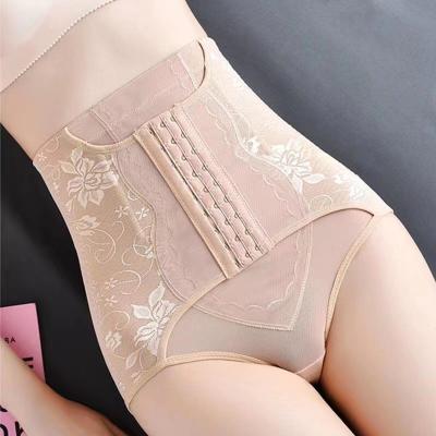 China High Rise Tummy Control Underwear Thong Shaping Cotton Crotch See Through Mesh Breathable Briefs for sale