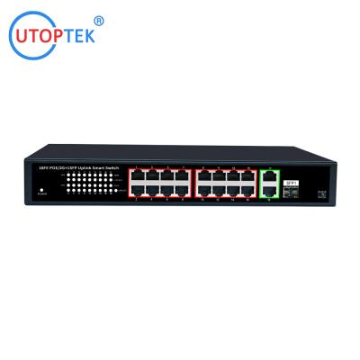 China Good price 16port POE+2xGE UPlink+1xSFP POE Etherent switch for IP Camera ip phone for sale