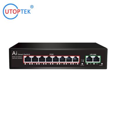 China Hot 8x10/100M POE+2xUP-link IEEE802.3af/at POE Etherent switch for IP Camera/phone Network switch for sale