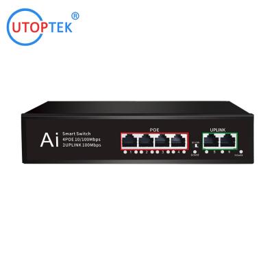 China 10/100M 4 port POE+2 UPlink ieee802.3af/at POE Etherent switch for CCTV Network system for sale