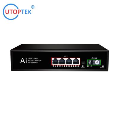 China 4x10/100M POE+1xFiber SC 20km IEEE802.3af/at POE power ethernet switch for CCTV IP Camera Network switch for sale