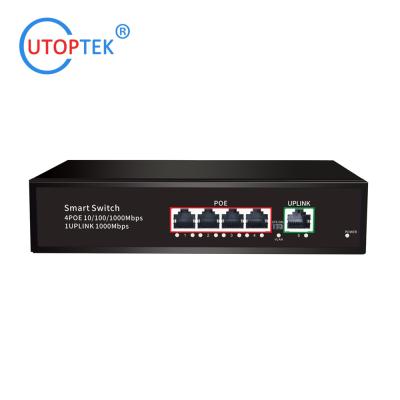 China Full Gigabit 4port POE+1 UPlink IEEE802.3af/at POE Etherent switch for CCTV Network system for sale