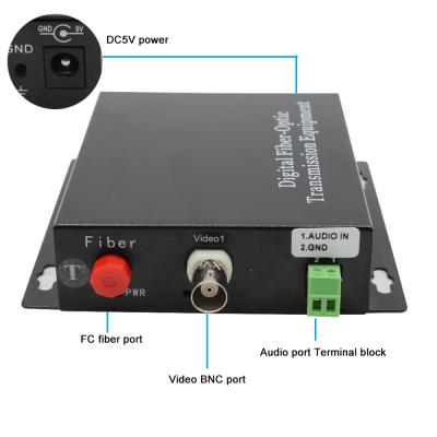 China 1ch 1080P BNC video,1ch Audio to Fiber FC/SC/ST 20km, HD-CVI/AHD/TVI 1080P Coaxial Video over Fiber Converter for sale