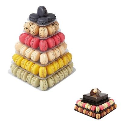 China Black 9 Tier Blister Plastic Macaron Packaging Convenient Macarons Tower Stand for sale