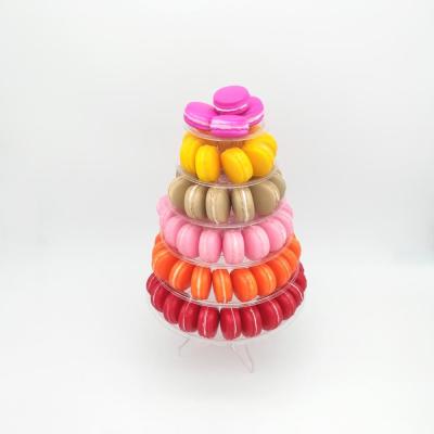China 4 Story Plastic Macaron Cake Tower Recyclable for sale